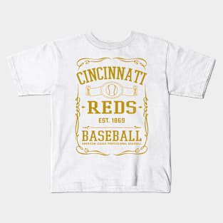 Vintage Reds American Baseball Kids T-Shirt